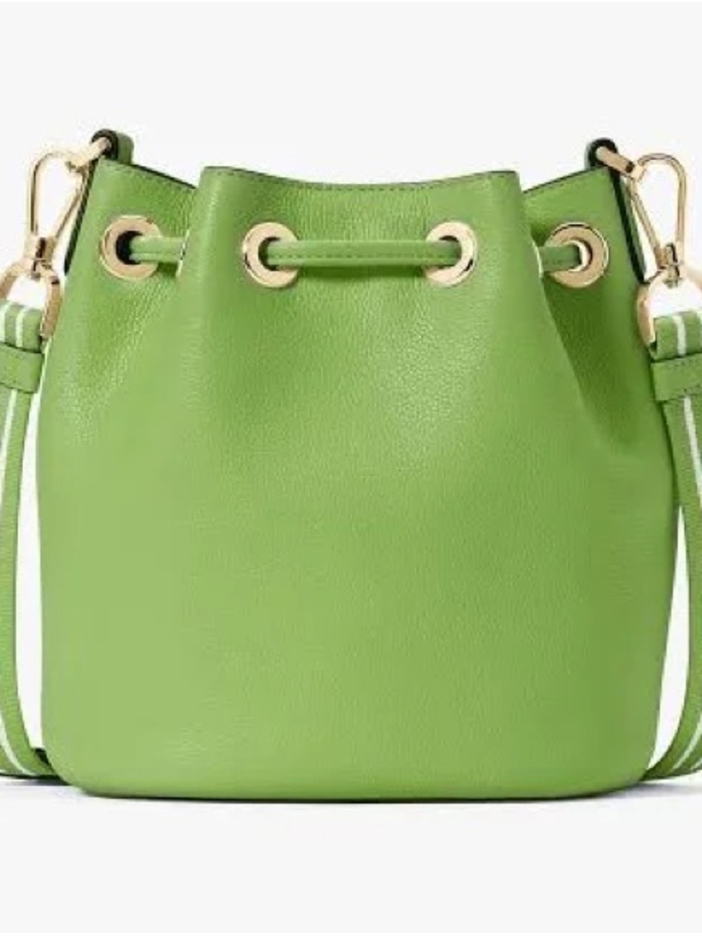 Kate Spade Rosie Mini Bucket Lime Green Pebbled Leather on Guitar Strap - Picture 6 of 7
